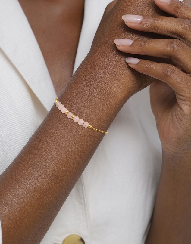 Elli Jewelry - Bracelet Quartz Beads 925 Sterling Silver Gold-Plated