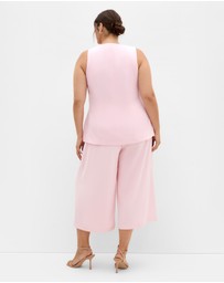 City Chic - Plus size Abbie Crop Pant - soft pink
