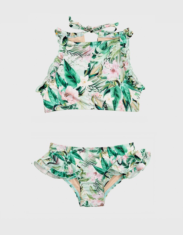 Aqua Blu Kids - Marabou Halter Neck Bikini Set - Kids