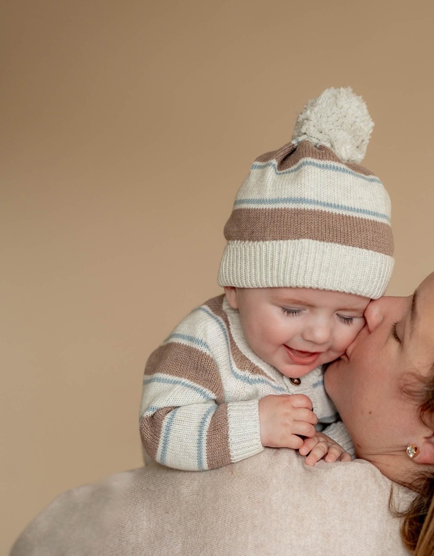 Bebe by Minihaha - Alvin Organic Stripe Knitted Beanie - Babies-Kids