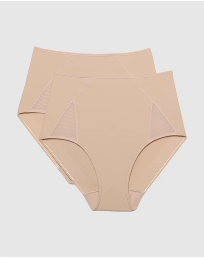 Miraclesuit Shapewear - 2 Pack High Waist Light Shaping Brief With Mesh