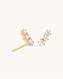 Astrid & Miyu - Glimmer Crystal Climber Stud 18ct Gold Plated Earrings