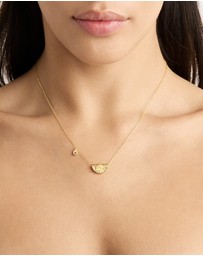 By Charlotte - Gold Lotus Birthstone Necklace - October