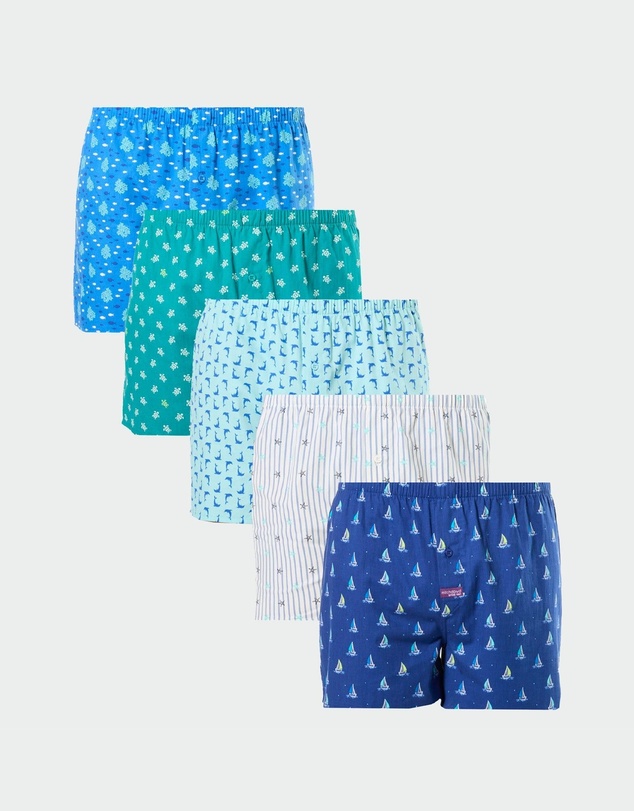 Mitch Dowd - Mitchdowd Mens Woven Boxer Shorts 5 Pack Beach Print
