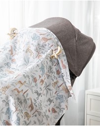 Living Textiles - Organic Muslin Swaddle & Peg Set - Wild Safari