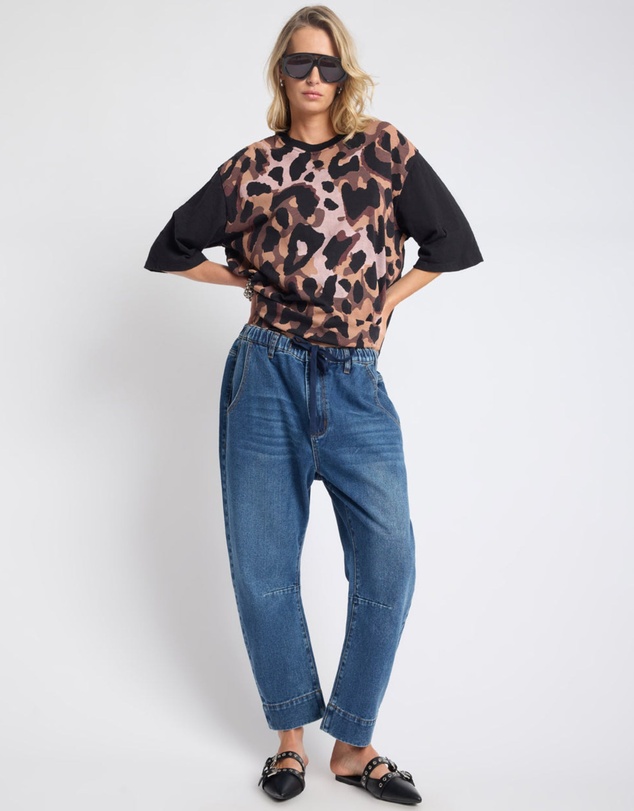 ONE TEASPOON - Outcasts Low Waist Drop Crotch Harem Denim Jeans - Rodeo Blue