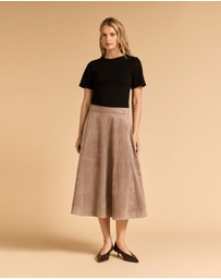 MVN - Faux Suede Midi Skirt