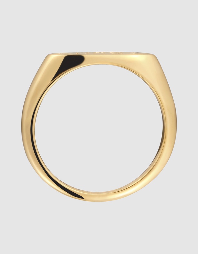 Elli Jewelry - SUN Signet Ring in Gold-Plated 925 Sterling Silver
