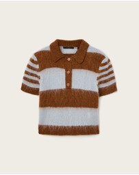 AllSaints - Clem Mohair-Merino Blend Polo Tee