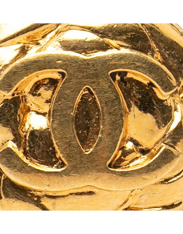 Pre-Loved by Azura Reborn - Pre-Loved CC Quilted Gold Plated Round Clip On Earrings