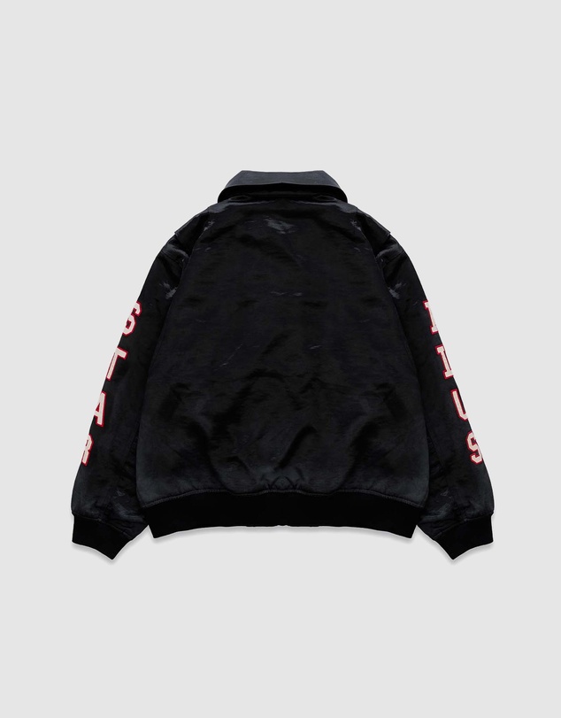 Duke + Dexter - Plus Black Satin Bomber Jacket