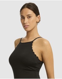Sea Level Australia - Scalloped Cross Back High Neck One Piece