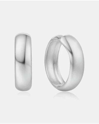 Ania Haie - Silver Chubby Large Huggie Hoop Earrings