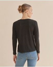 Amelius - Priya Long Sleeve Linen Jersey Top