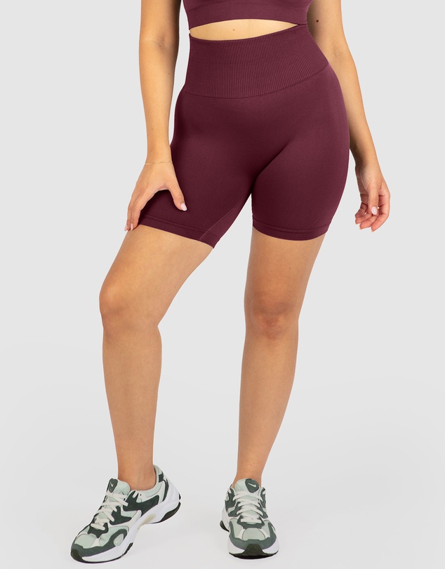 B Free Intimate Apparel - Double Racer Padded Sports Bra & High Waist Midi Biker Shorts Set