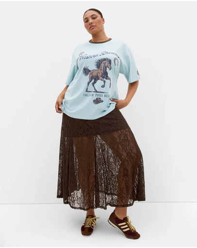 City Chic - Run Free Oversized Cotton Tee