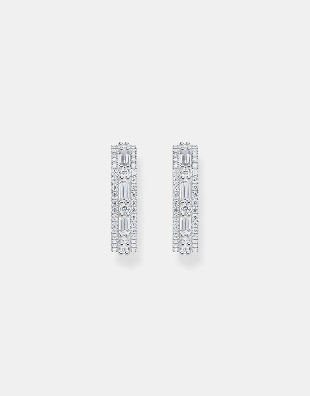 THOMAS SABO - Hoop earrings with white stones