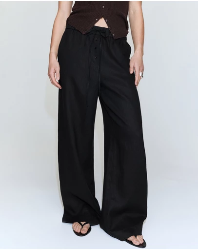 M.N.G - Linen Trousers with Buttons