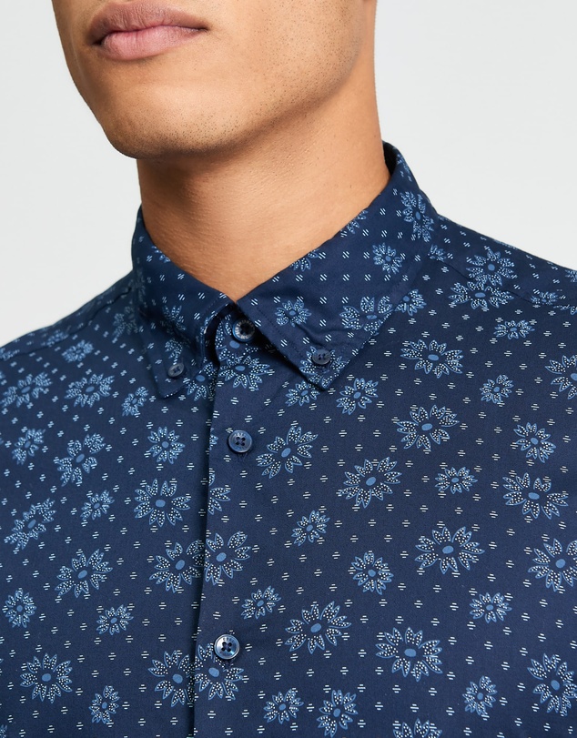 Ben Sherman - Floral Geo Print Short Sleeve Shirt