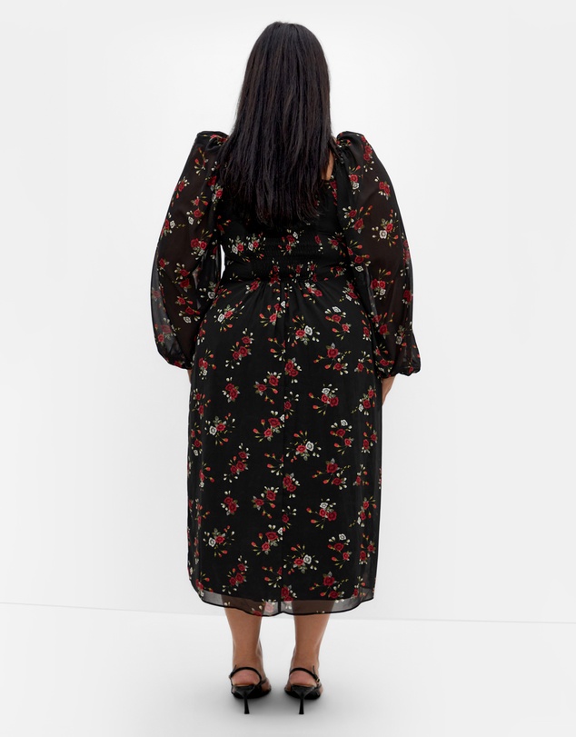 City Chic - Plus size Orla Print Midi Dress - black