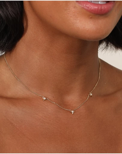 Astrid & Miyu - Cosmic Star Charm 18ct Gold Plated Necklace