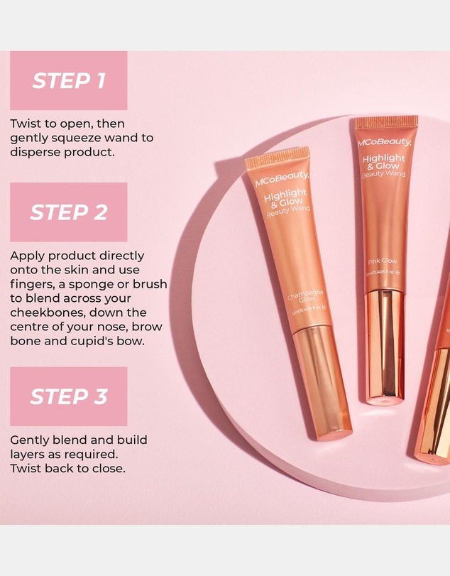 MCoBeauty - Highlight & Glow Beauty Wand - Peach Glow