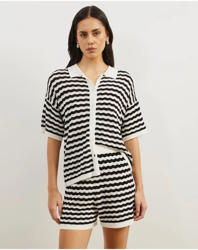 Atmos&Here - Bree Stripe Knit Top
