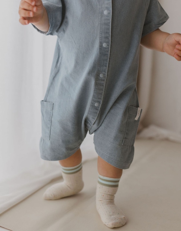 Susukoshi - Denim Mechanic Baby Suit Shorts