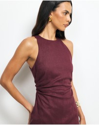AERE - Elow Ruched Linen Midi Dress