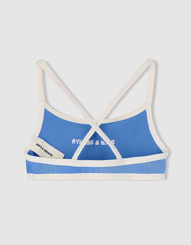 Zulu & Zephyr Mini - Mini Stripe Rib Logo Bikini Top - Kids