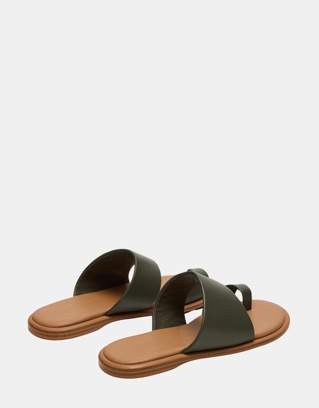 Steve Madden - Zani Olive Leather Sandals
