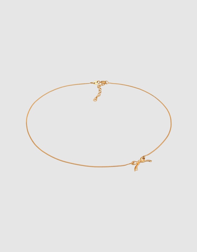Elli Jewelry - Necklace Ribbon Elegant 925 Sterling Silver Gold Plated