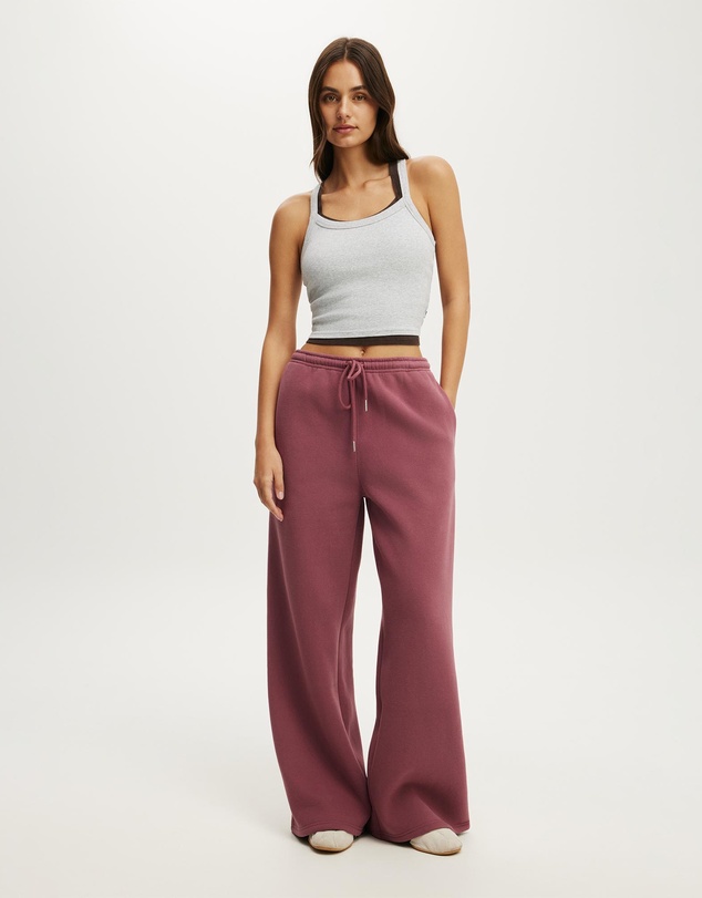 Cotton On Body Active - Plush Tie Waist Wide Leg Sweatpant