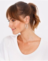 Elli Jewelry - Earrings 925 Sterling Silver Glamor Hoop Crystals