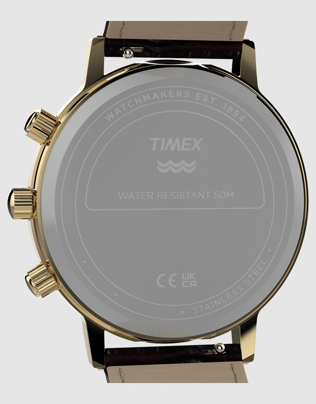 TIMEX - Timex 1990 Moon Phase and Calendar Dial Reissue 37mm Brown Leather Strap Watch
