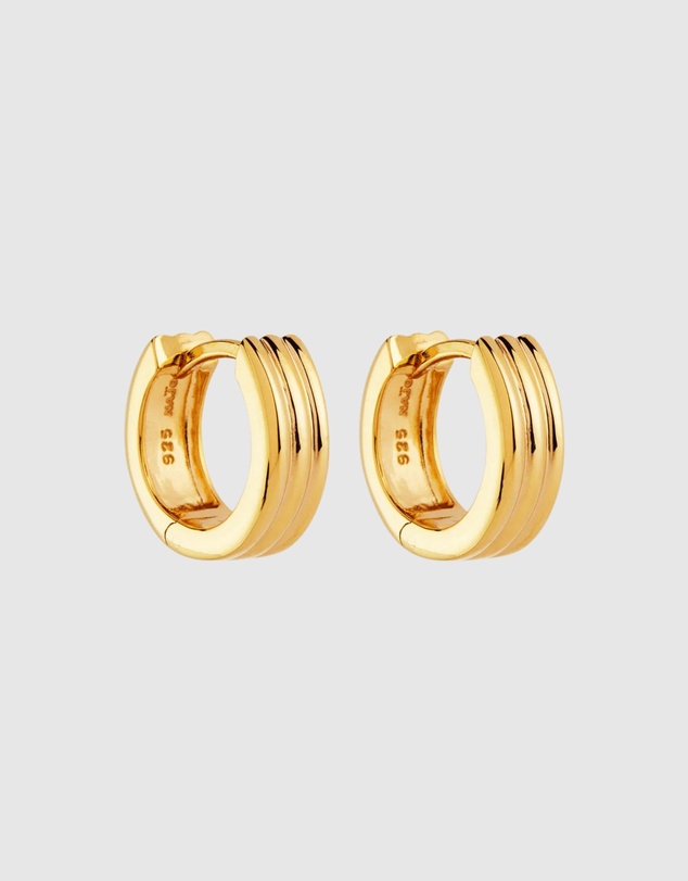 Najo - Carrousel Yellow Gold Huggie Earrings