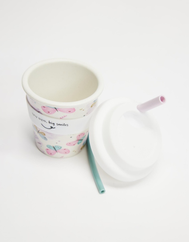 itti bitti - Reusable Baby Cino Cup With 2 Straws - Butterfly