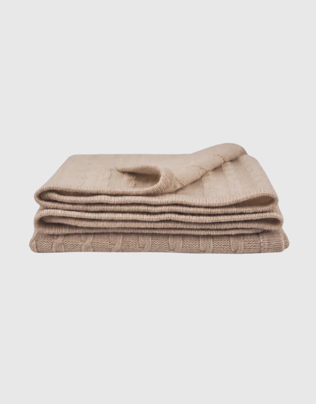 SILK MAGNOLIA - Cashmere Cable Baby Blanket