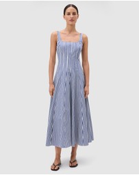 Oroton - Stripe Panelled Day Dress