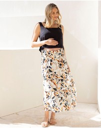 Angel Maternity - Luana Maternity Cropped Tank Top in Black