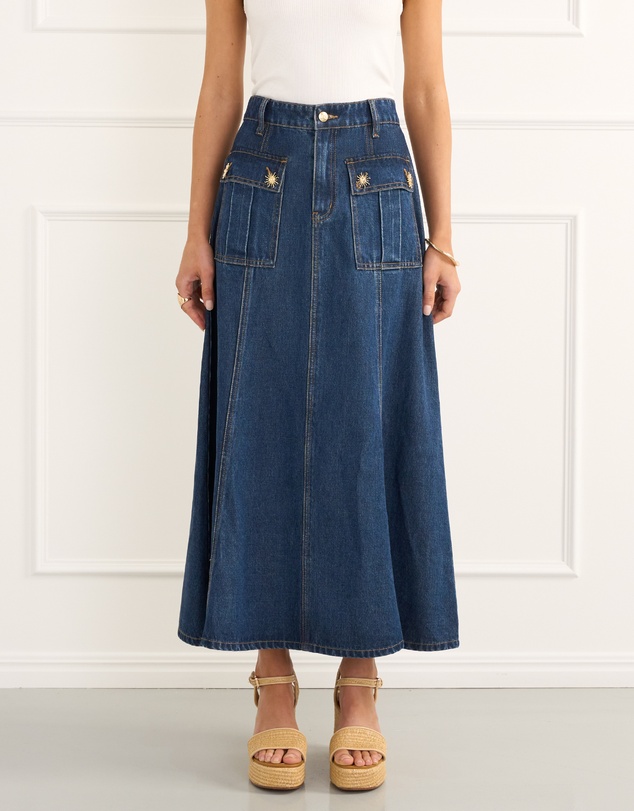 Heaven Australia - Indigo Rowan Midi Skirt