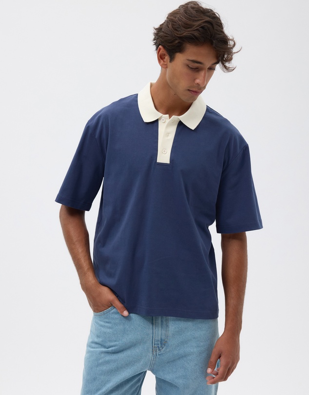 AERE - Organic Cotton SS Rugby Polo