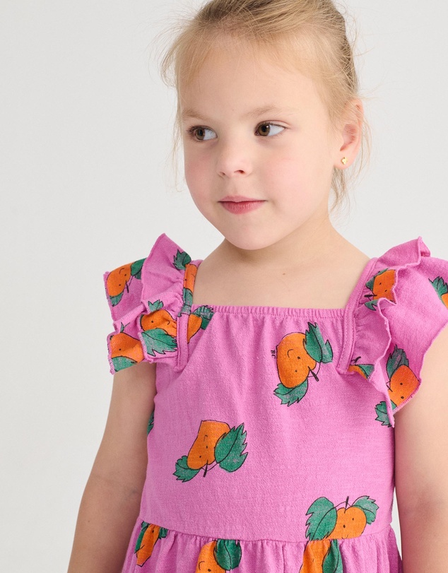 Bobo Choses - Tangerine All Over Ruffled Dress - Babies-Teens