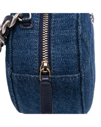 Pre-Loved by Azura Reborn - Pre-Loved Denim 19 Round Clutch with Chain