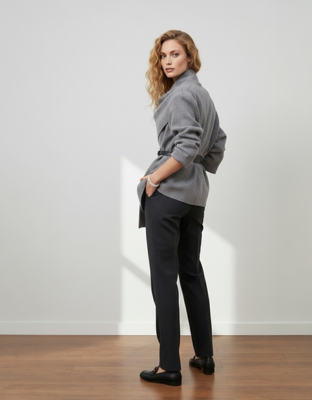 Mossée - Laila Draped Scarf-Collar Cardigan