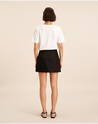 AERE - Cotton Blend Tailored Mini Skirt