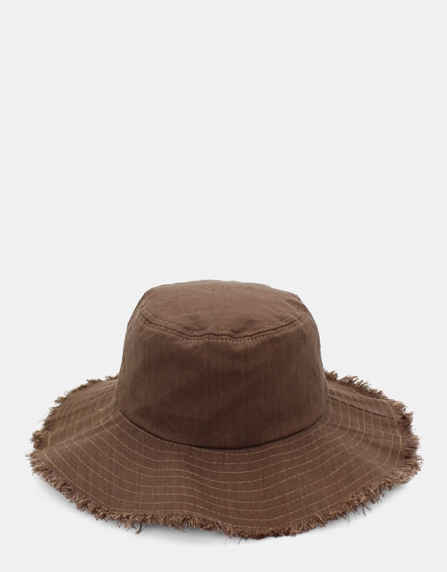 Morgan & Taylor - Cleo Linen-Blend Bucket Hat in Chocolate Brown