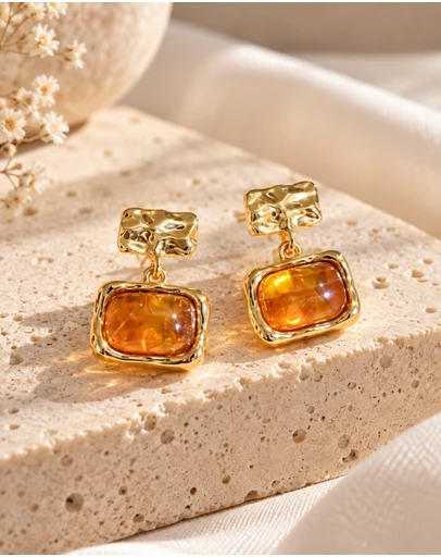 KAJA Clothing - Solell Amber Drop Earrings