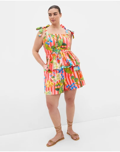 City Chic - Holiday Print Short - Pink