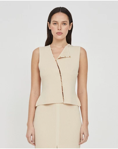 FRIEND of AUDREY - Mila Asymmetric Rib Top